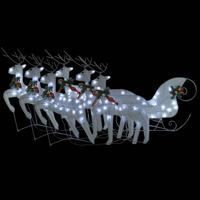 VidaXL Buitenkerstversiering rendieren en slee 140 led's wit - thumbnail