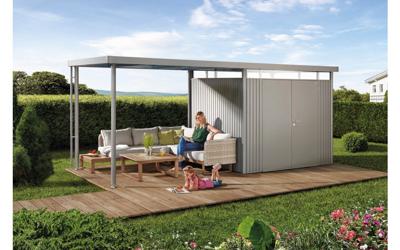 Biohort Highline H3 metalen tuinhuis 275x235x222 cm met enkele deur- Plat dak- Metaal- Biohort