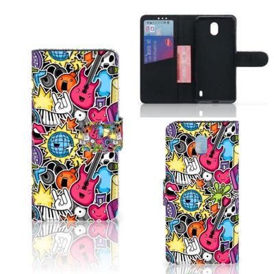 Nokia 1 Plus | Wallet Case | met Pasjes | Punk Rock