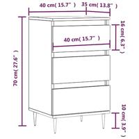 Dressoir 40x35x70 cm bewerkt hout wit - thumbnail
