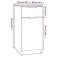 Bureaukast 33,5x50x75 cm bewerkt hout wit - thumbnail