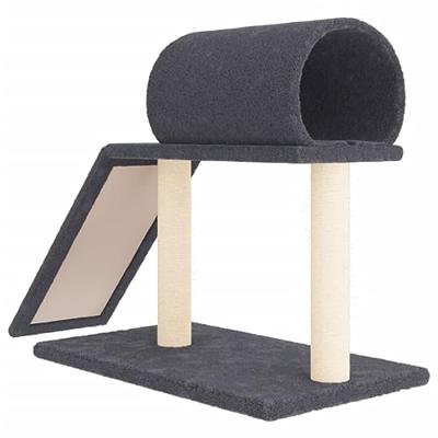 VidaXL Kattenmeubel met tunnel en ladder 55,5 cm donkergrijs