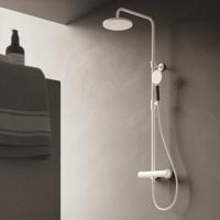 Hotbath Cobber - Stortdoucheset - 200 mm Hoofddouche - 360 mm Hartafstand - Glijstang - Rond Model Handdouche - Verouderd Ijzer - Mat Glans - Opbouw - 1/2 Inch Aansluiting - V02 - thumbnail