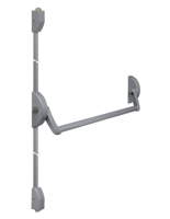 Lips FLAR101M Paniekopener Freedom Line model R | met duwstang | 2 - 3 sluitpunten met nachtschootblokkering | 910mm kleur zilvergrijs/zilvergrijs. - - thumbnail