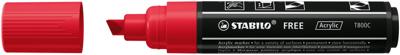 Acrylmarker stabilo free acrylic t800c karmijnrood | 5 stuks