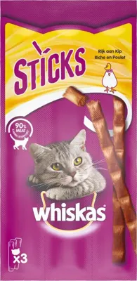 Kattenvoer Sticks Kip 3-pack 18 g Whiskas - Whiskas
