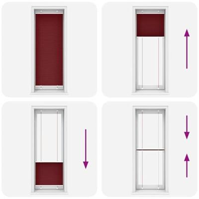Pliss rolgordijn 80x200 cm stofbreedte 79,4 cm bordeauxrood