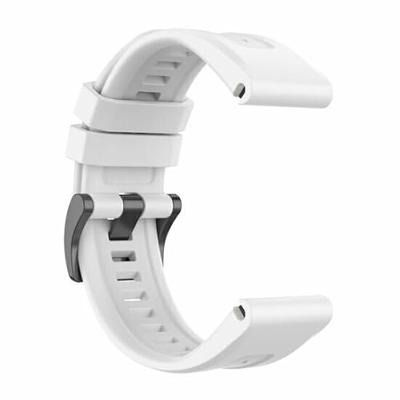 By Qubix - Siliconen sportbandje - Wit - Compatible met Garmin Instinct 3 / Instinct E - 45mm - Compatible Garmin bandje - Bandbreedte: 22mm