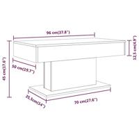 Salontafel 96x50x45 cm bewerkt hout gerookt eikenkleurig - thumbnail
