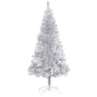 VidaXL Kunstkerstboom met standaard 120 cm pet zilverkleurig - thumbnail