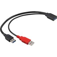 Delock 83176 USB-kabel USB 3.2 Gen1 USB-A stekker, USB-A bus 0.30 m Zwart Vergulde steekcontacten, UL gecertificeerd - thumbnail