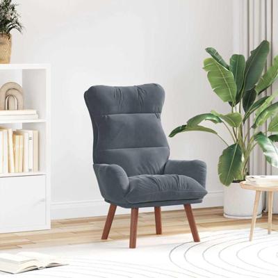 Fauteuil Donkergrijs 69 x 74 x 93 cm Fluweel