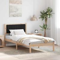 Bedframe met Gevoerd Hoofdgedeelte Zwart 90 x 190 cm - thumbnail