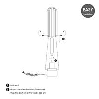 Home sweet home capri tafellamp medium hout/glas - thumbnail