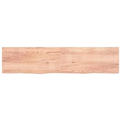 VidaXL Wastafelblad 220x50x(2-6) cm behandeld massief hout lichtbruin