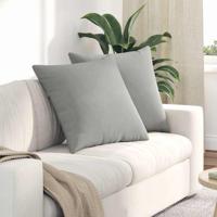 VidaXL Sofa kussens 2 stuks lichtgrijs 60 x 60 cm stof - thumbnail