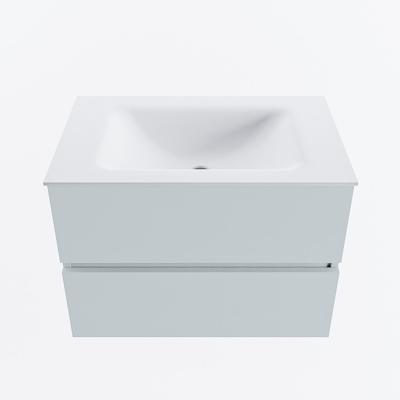 MONDIAZ VICA 70cm badmeubel onderkast Clay 2 lades. Wastafel CLOUD midden 1 kraangat, kleur Talc.