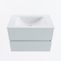 MONDIAZ VICA 70cm badmeubel onderkast Clay 2 lades. Wastafel CLOUD midden 1 kraangat, kleur Talc. - thumbnail