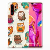 Huawei P30 Pro | TPU Hoesje | Vrolijke Uilen - thumbnail