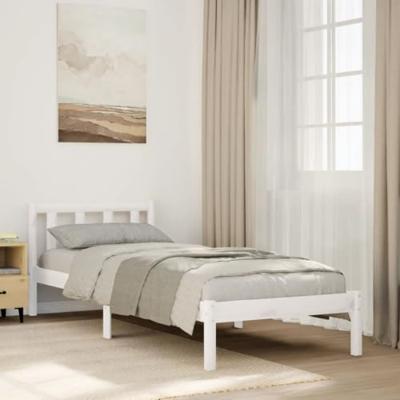 Bedframe extra lang zonder matras grenenhout wit 80x220 cm