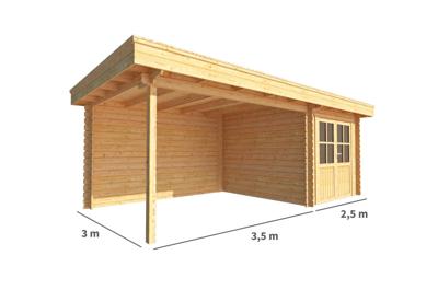 Blokhut, tuinhuisje met overkapping Lisa-Maja 600 cm bij 300 cm diep plat dak 7 Warentuin Collection - Warentuin collection Blokhut, tuinhuisje met overkapping Lisa-Maja 600 cm bij 300 cm diep plat dak 7 Warentuin Collection - Warentuin collection