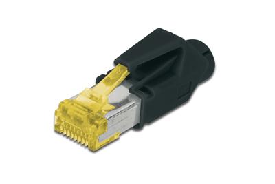 Digitus A-MO6A 8/8 HRS CAT 6a RJ45 modulaire stekker, afgeschermd, inclusief knikbescherming A-MO6A 8/8 HRS Stekker, recht Aantal polen (sensoren) 8P8C 1