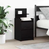 Nachtkastjes met 2 lades 2 st 38x34x80 cm zwart - thumbnail