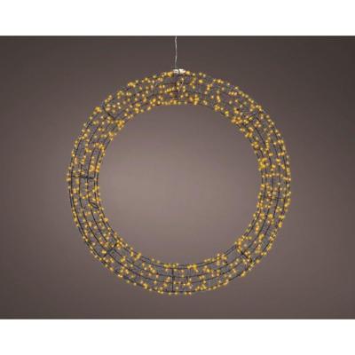 Lumineo Metalen LED Krans 720 LEDs 7.5x58 cm Zwart