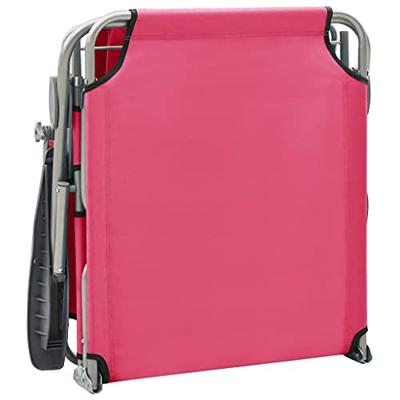 Ligbed met luifel staal roze - thumbnail