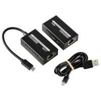 SpeaKa Professional SP-TPCE-500 HDMI-extender USB-C (DP Alt Mode) Via netwerkkabel RJ45 60 m - thumbnail