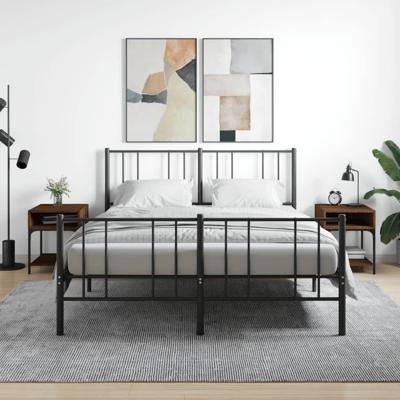 Nachtkastjes 2 st 40x41x50 cm bewerkt hout bruineikenkleurig