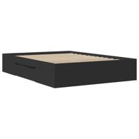 Bedframe bewerkt hout zwart 140x190 cm - thumbnail