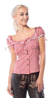 Tiroler blouse dames Liesl Rood/Wit
