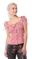 Tiroler blouse dames Liesl Rood/Wit - thumbnail