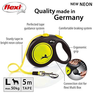 Flexi rollijn new classic neon tape zwart / geel - thumbnail
