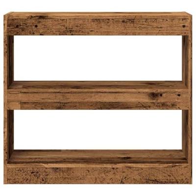 Boekenkast/kamerscherm 80x30x72 cm oud houtkleurig