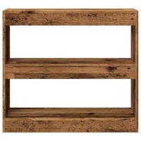Boekenkast/kamerscherm 80x30x72 cm oud houtkleurig - thumbnail