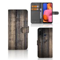 Samsung Galaxy A20s Book Style Case Steigerhout - thumbnail