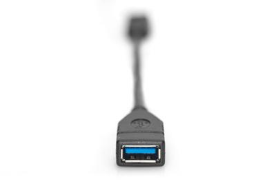 Digitus USB 3.2 Gen 1 (USB 3.0) Adapter [1x USB 3.2 Gen 1 bus A (USB 3.0) - 1x USB 3.2 Gen 1 stekker C (USB 3.0)] AK-300315-001-S 0.15 m Rond, Stekker past op