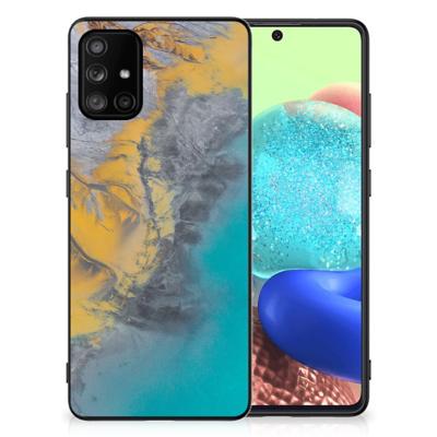 Samsung Galaxy A71 Marmeren Print Telefoonhoesje Marble Blue Gold