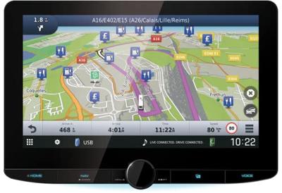 Kenwood DNR992RVS navigatiesysteem/digitale multimedia-AV-ontvanger met 10,1 inch HD-display, verbeterde draadloze smartphone-verbindingen en DAB+ digitale radio