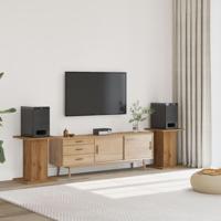 Speakerstandaards 2 st 30x30x60 cm hout artisanaal eikenkleurig - thumbnail