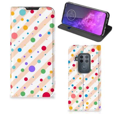 Motorola One Zoom | Hoesje met Magneet | Dots