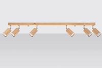 Plafondlamp BERG 6 naturel hout - thumbnail