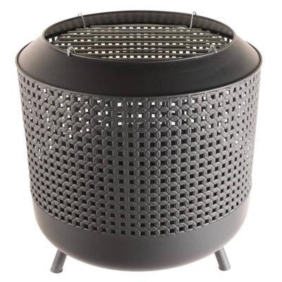 Midland Vuurschaal met grillrooster met BBQ grill Zwart Fireplace Staal Diameter 50cm Midland Vuurschaal met grillrooster met BBQ grill Zwart Fireplace Staal Diameter 50cm