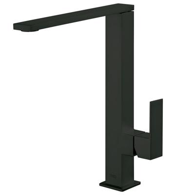Wastafelmengkraan Tres Cuadro 1-Hendel Uitloop Recht 28.5 cm Vierkant Mat Zwart Tres
