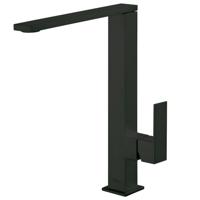 Wastafelmengkraan Tres Cuadro 1-Hendel Uitloop Recht 28.5 cm Vierkant Mat Zwart Tres - thumbnail