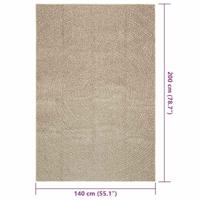 VidaXL Vloerkleed zizur beige binnen en buiten 140x200 cm jute look - thumbnail