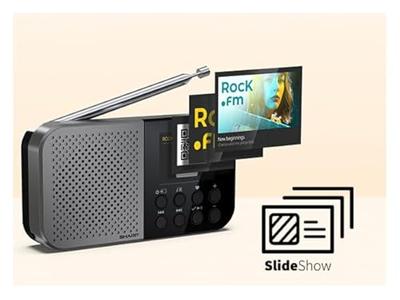 Sharp Outdoorradio FM, DAB Bluetooth Acculaadfunctie, Voelbare toetsen Zwart - thumbnail