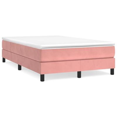 Boxspring met matras fluweel roze 120x190 cm